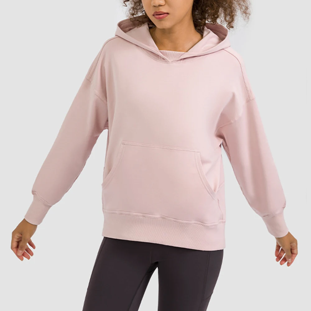 Hoodies for Women Oversized Solid Loose Casual Hooded Sports Sweatshirt Female Yoga Wear Running Long Sleeve Fitness Top Hoodie
