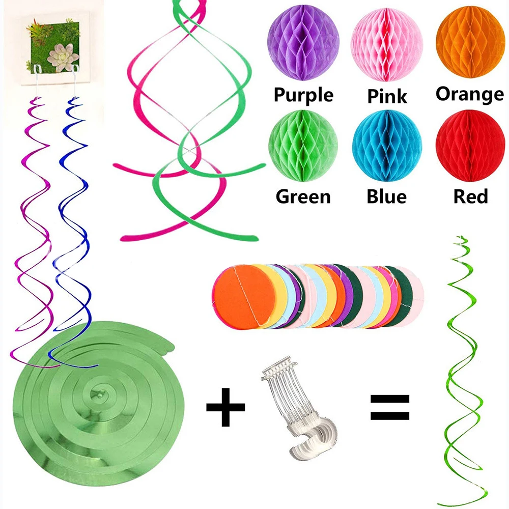Набор фонарей для дня рождения декоративные бумажные помпоны цветочные сотовые