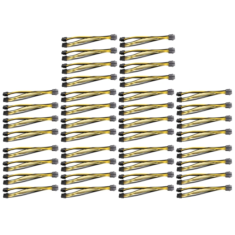 

50-Pack PCI-E 8Pin To 2X 8 Pin (6+2) Power Splitter Cable For PCIE PCI Express Image Card Y - Splitter Extension Cable