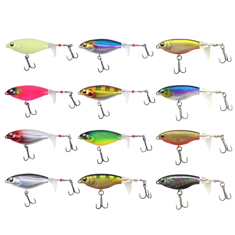 

Fake Spin Artificial Bait with Soft Tail Fishing Tackle 6.5cm/6g Floating Fishing Lure Topwater Whopper Plopper Fishing Lure