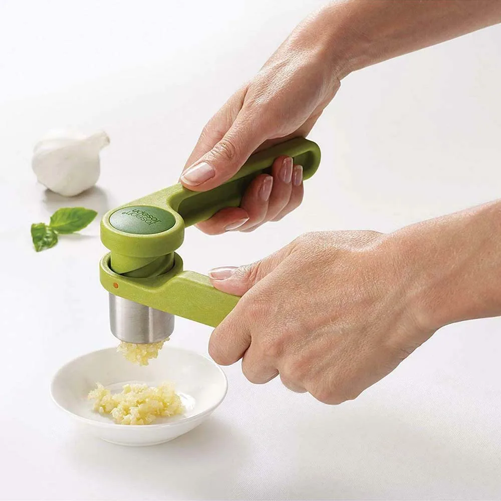 

Joseph Joseph Helix Garlic Press Crusher Handheld - Stainless Steel/Nylon, Green