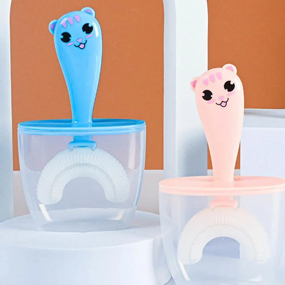 

Ergonomic Design Various Colors Training Teeth Cleaning Kids U- Shaped Toothbrush for Hotel