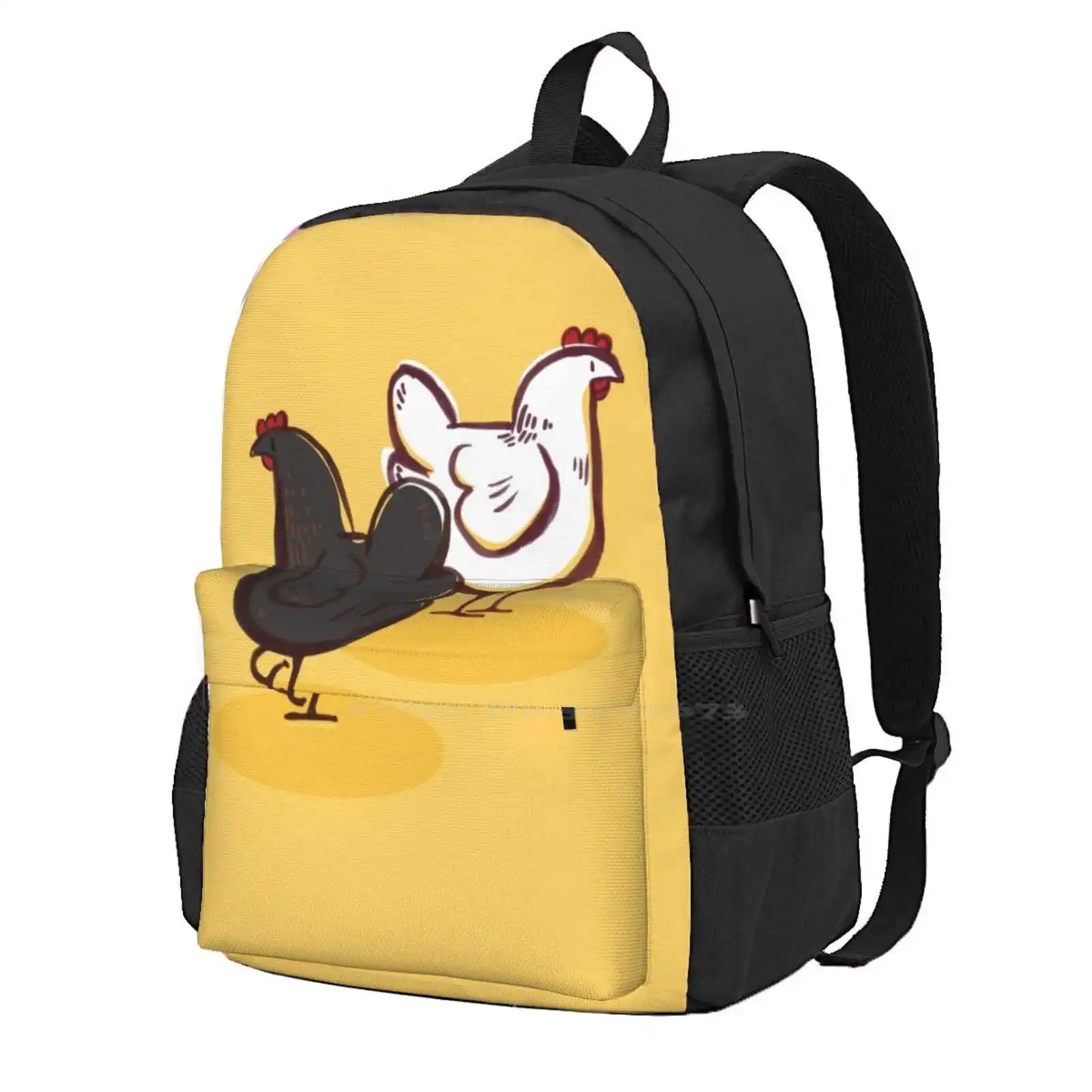 

Вместительный школьный рюкзак Madge And Babs, сумки для ноутбука, с иллюстрацией цыплят, желтый оригинальный художественный