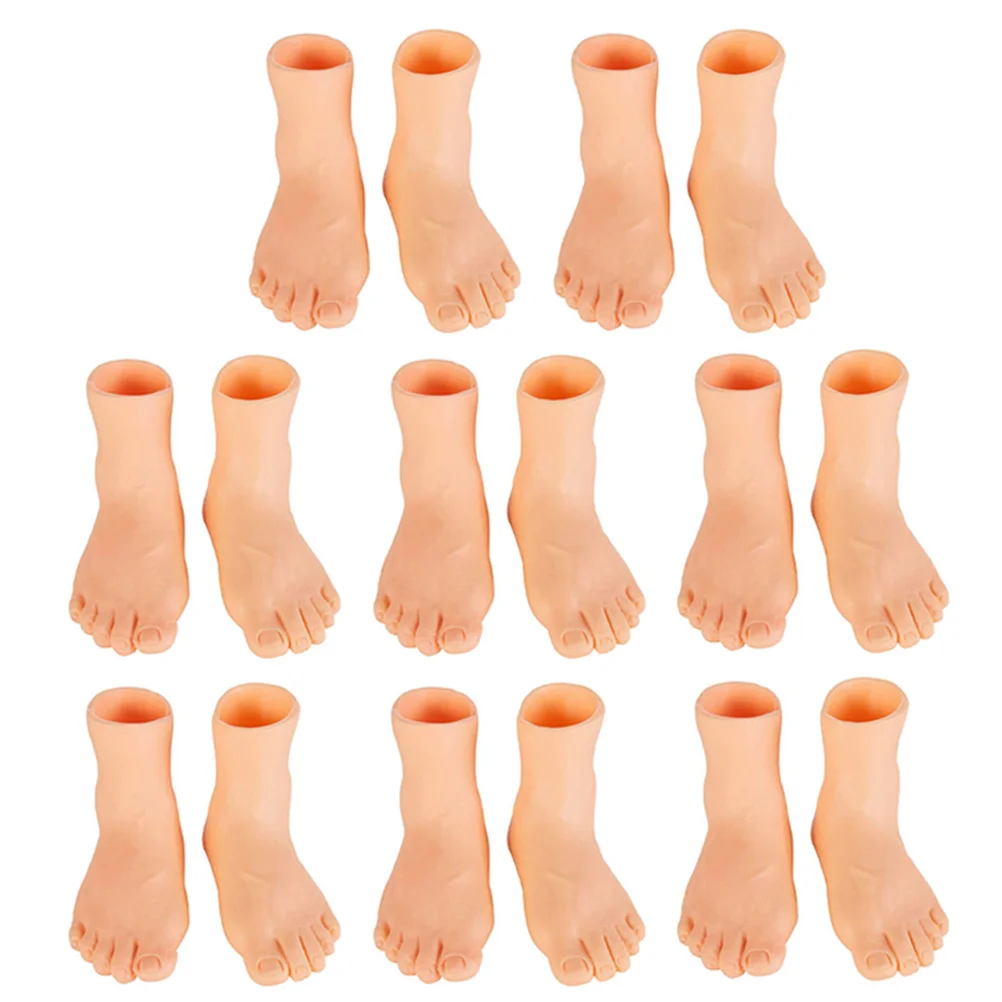 

Cabilock Manikin Finger Feet Puppets Rubber Little Tiny Left Right Feet Mini Novelty Funny Story Telling Educational Body