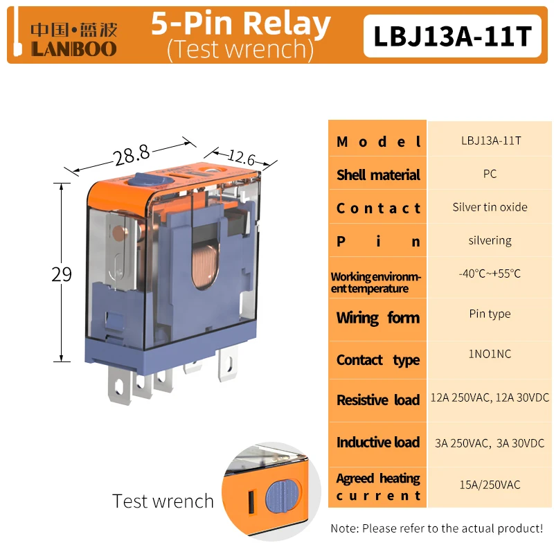 

Серия LANBOO J13A Промежуточное реле Вспомогательное реле 5pin 8pin 10A 12A DC12V DC24V AC220V Специальное напряжение и тестовый ключ