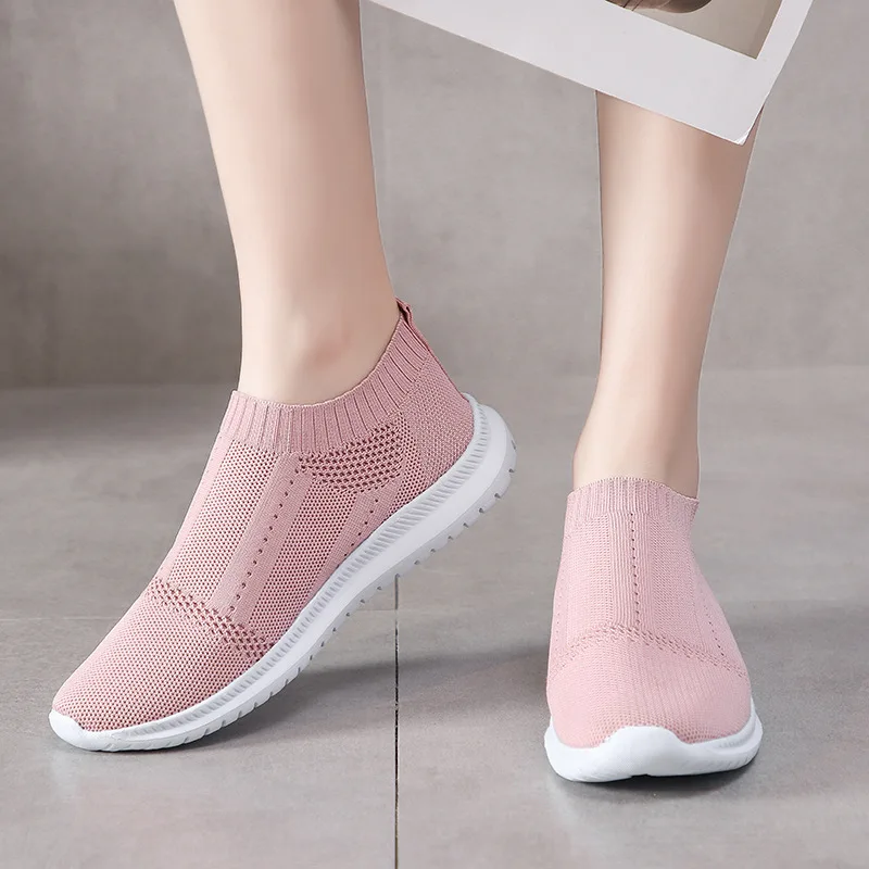 

Hot Sale Womens Sneakers Shoes Outdoor Sports Solid Color Comfortable Spring Lace Up Zapatos Mujer Plus Size 35-43