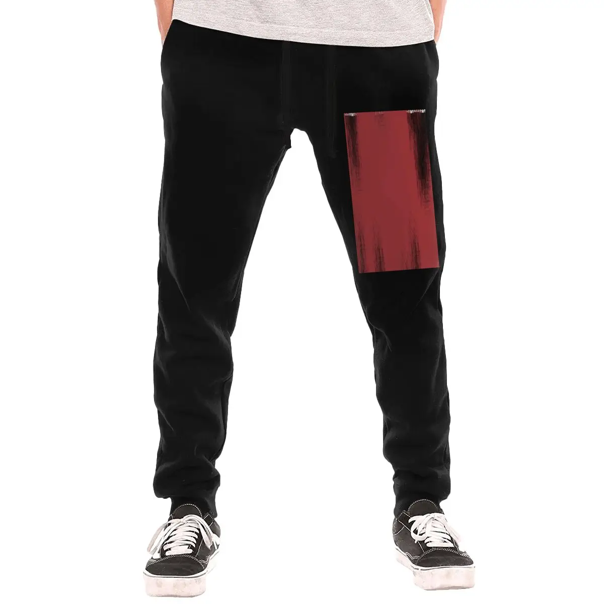 

Autumn winter men's sweatpants small print pattern comfortable and warm, suitable for casual outing