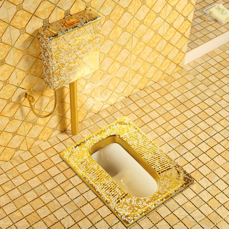 

Набор резервуаров для воды, позолоченный керамический цвет, квадратный унитаз под золото енота, квадратная тумба, антизапаховая ванная комната