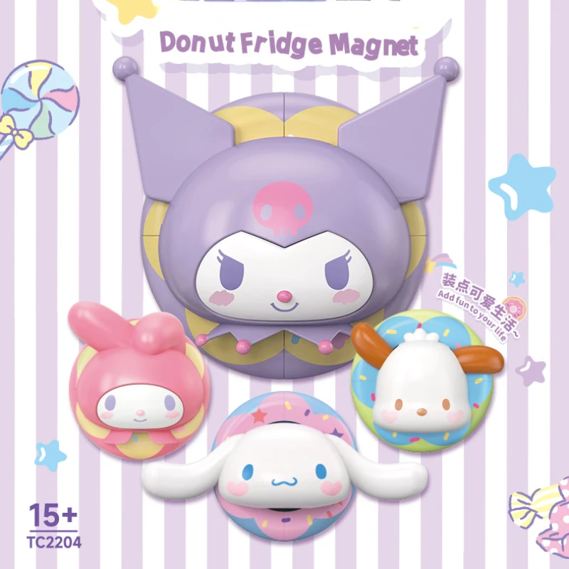 

Trendy Sanrio Series Donut Series Refrigerator Sticker Cool Kuromi Peripheral Refrigerator Sticker Melody Toys Hobbies Gift