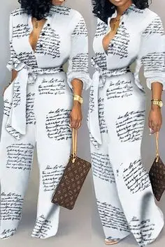 

New Casual Printed Long Sleeve Jumpsuit Trousers