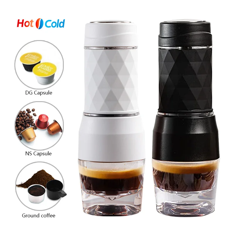 Espresso Machine Hand Press Capsule Ground Coffee Brewer Portable For Travel And Picnic