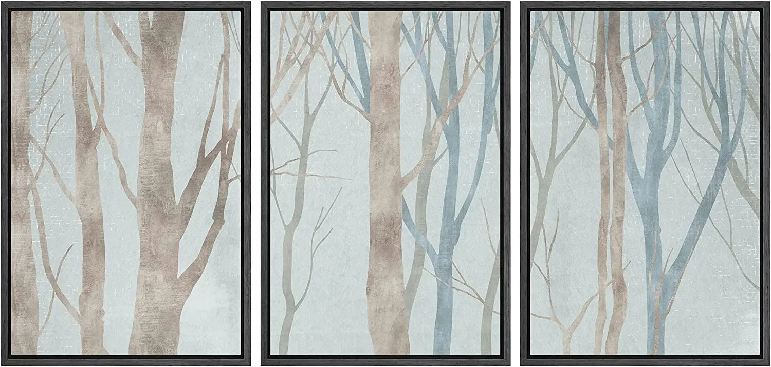 3 шт. Пастельные акварельные иллюстрации зимнего леса с деревьями, местами, странами и богемными пейзажами на стене домашнего декора HD-печати искусства.