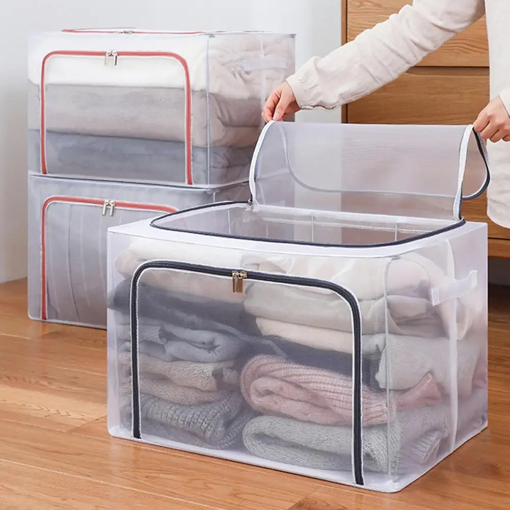 

Storage Boxes Bins Storage Container Transparent Stackable Concise Ziped Storage Container for Famliy Home Storage Organization