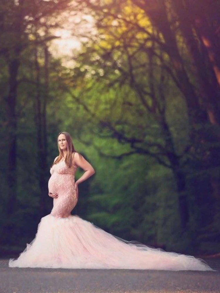 Pregnant Dresses Photograph Maternity Dresses for Photo Shoot Pregnancy Photoshoot Dress Mermaid Long Maternal Gown enlarge