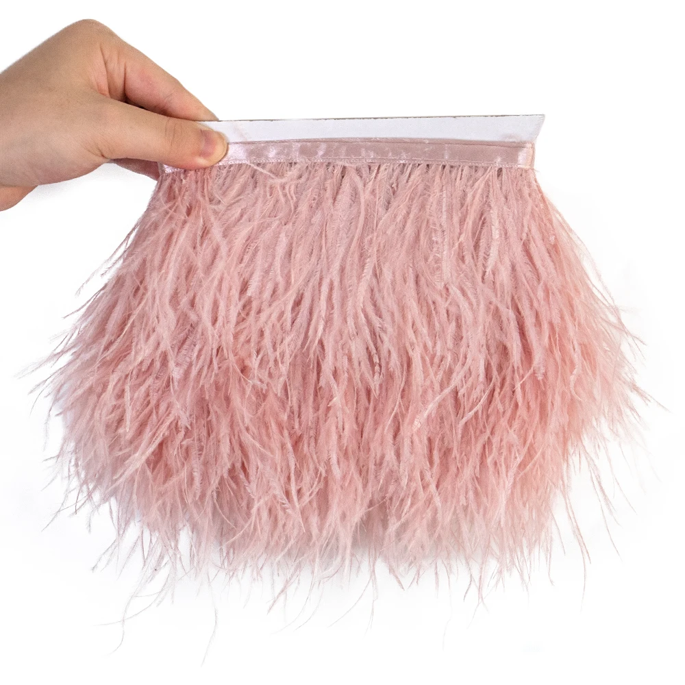 

Real Ostrich Feather Trim Ribbon Height 8-10 CM Ribbon Decoration for Wedding Party Dress Clothes Sewing Crafts Plume Wholesale