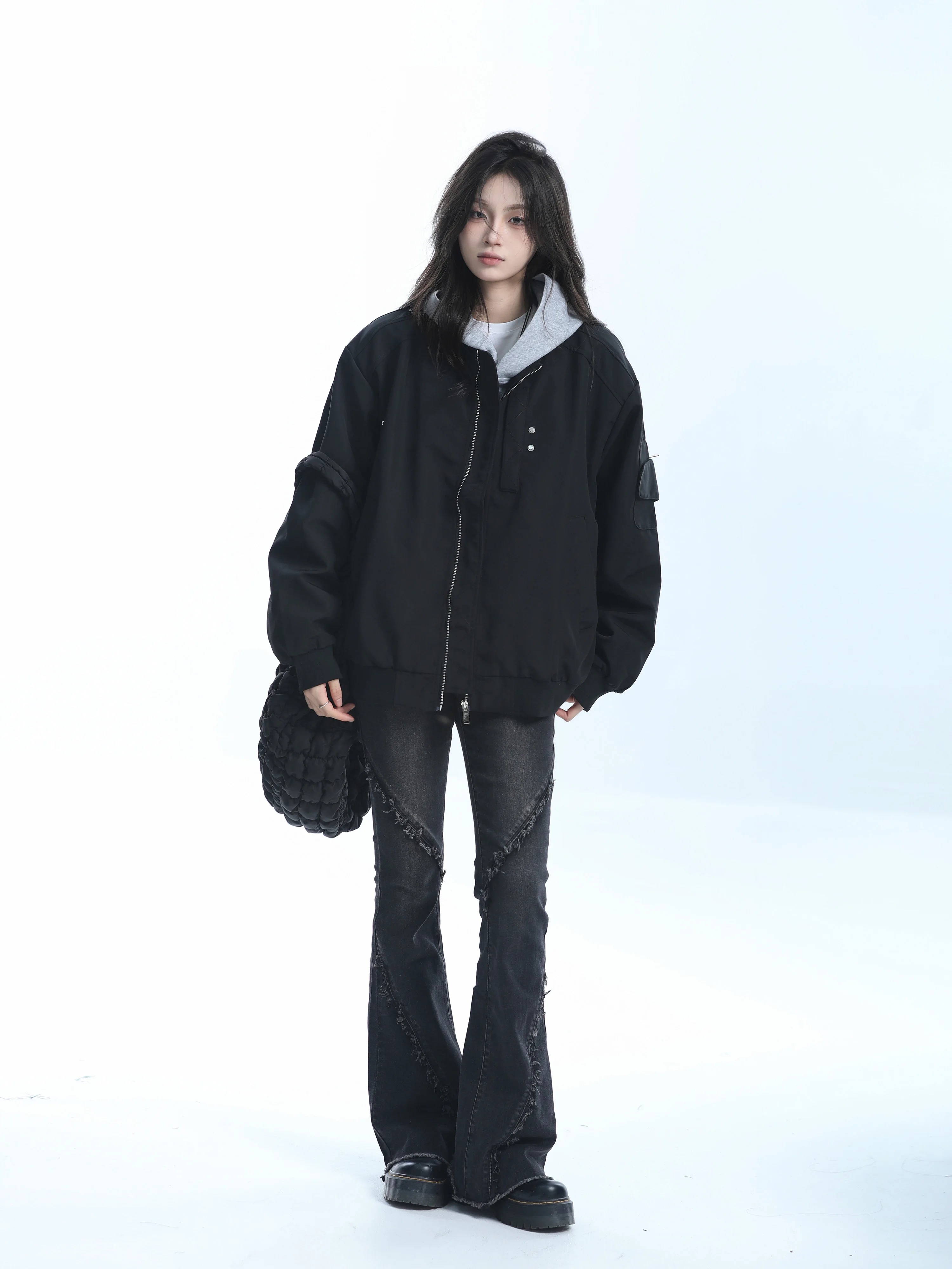 [Sitting in the Mountains] American vintage Vintage Baseball Uniform Outerwear Women Neutral Sle Loose Fashion Brand Jacket...