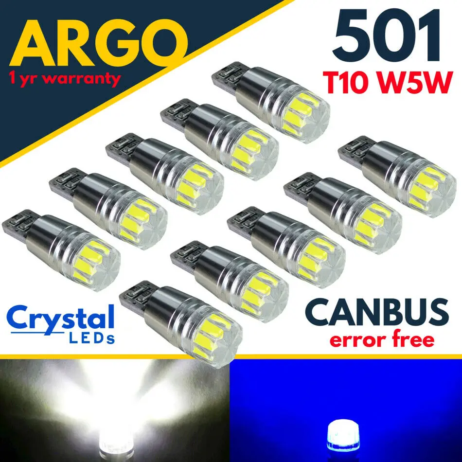 

501 Led Xenon Bulbs T10 White Side Light Car Van Canbus Free Cree Wedge Lamp 12v