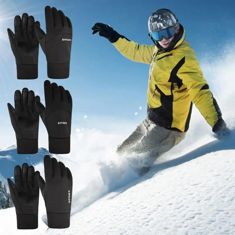 

Universal Winter Cycling Gloves Bicycle Warm Touchscreen Full Finger Glove Waterproof Outdoor Bike Skiing Motorcycle Riding