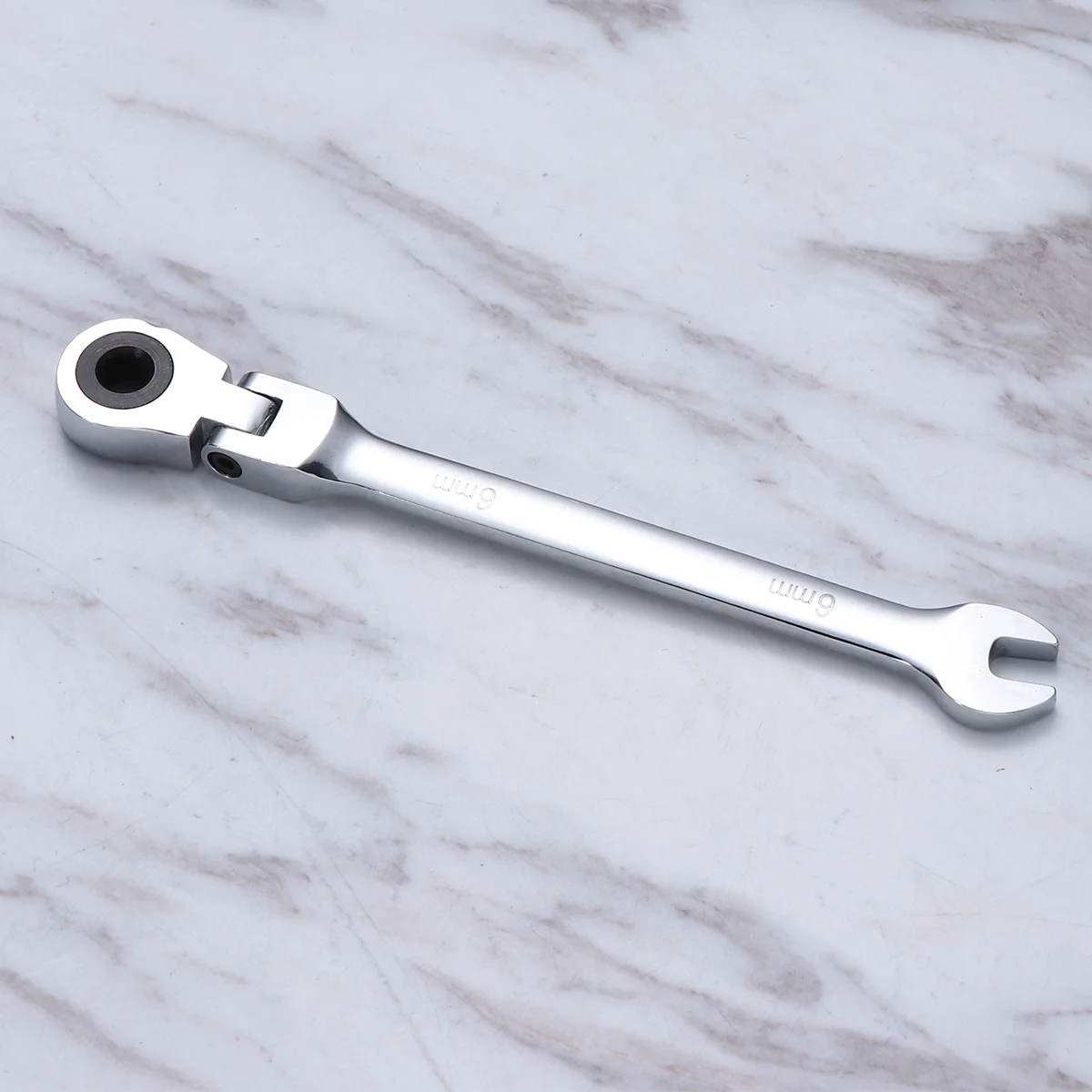 

6mm Dual Heads Ratchet 180 Degree Flexible Pivoting Head Adjustable Combination Dicephalous Wrench Spanner Tools for Electric