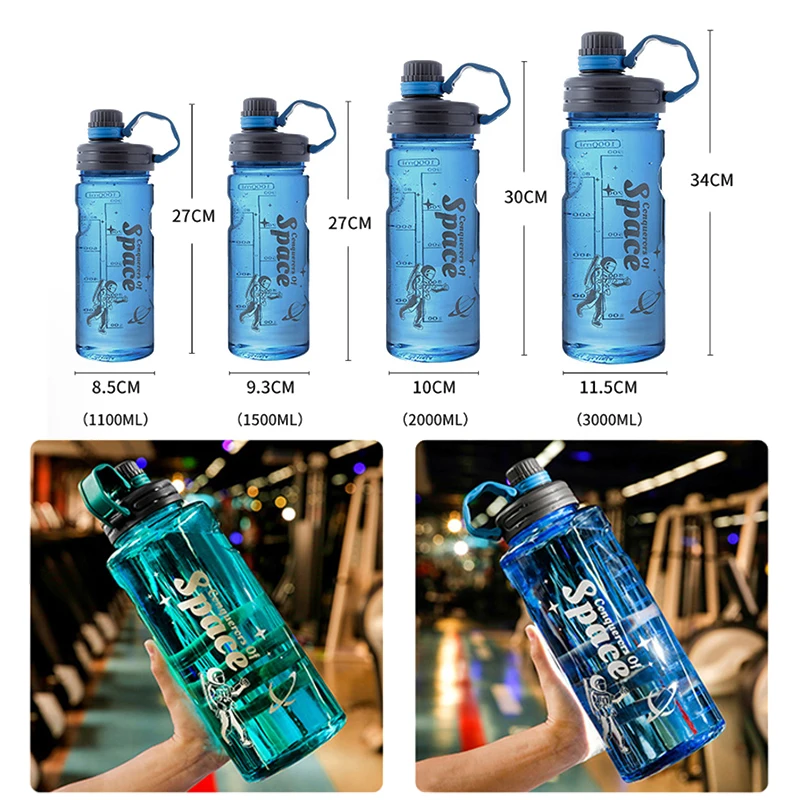 

1PC Water Bottle Sports Large Capacity Fitness Outdoor Plastic Portable Summer Explosion Proof Cup Kettle Drink Waterbottle