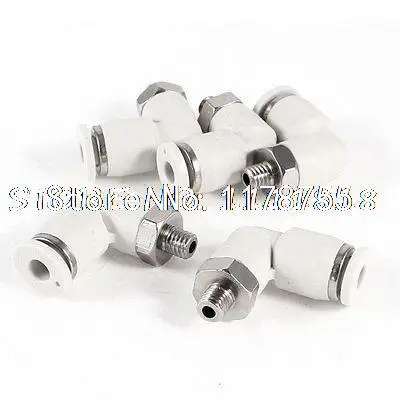

4mm x 5mm Male Thread 90 Degree Elbow Pipe Connect Quick Fittings 5pcs