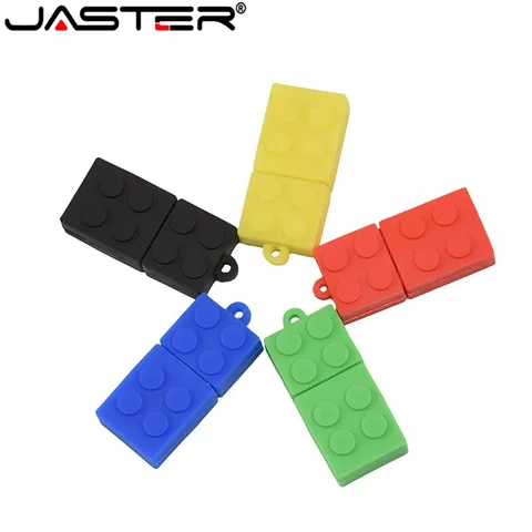 JASTER Toy Brick Флэш-накопитель USB 64 ГБ Силикагель Строительный блок Флешка Подарок 32 ГБ 16 ГБ Ручка-накопитель Реальная емкость USB-накопитель Cle