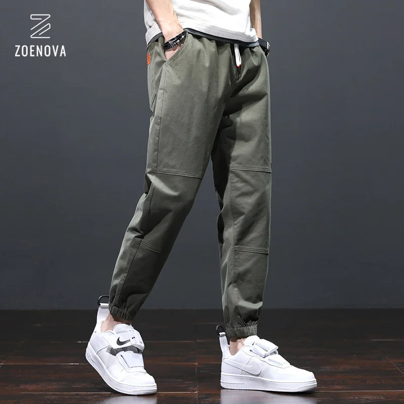 

2023 New Men's Pocket Appliques Cargo Harem Pants Casual Trousers Male Hip Hop Pants Man Jogger Army Green Streetwear Men