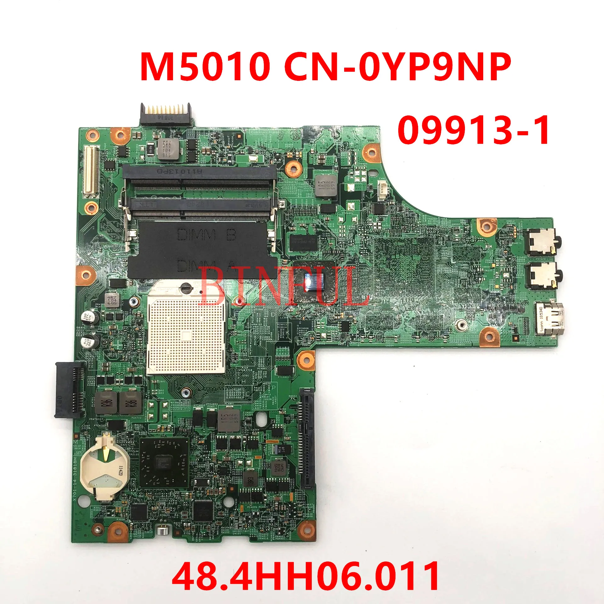 High Quality Mainboard For DELL 15R M5010 Laptop Motherboard CN-0YP9NP YP9NP 0YP9NP 09913-1 48.4HH06.011 DDR3 100% Working Well