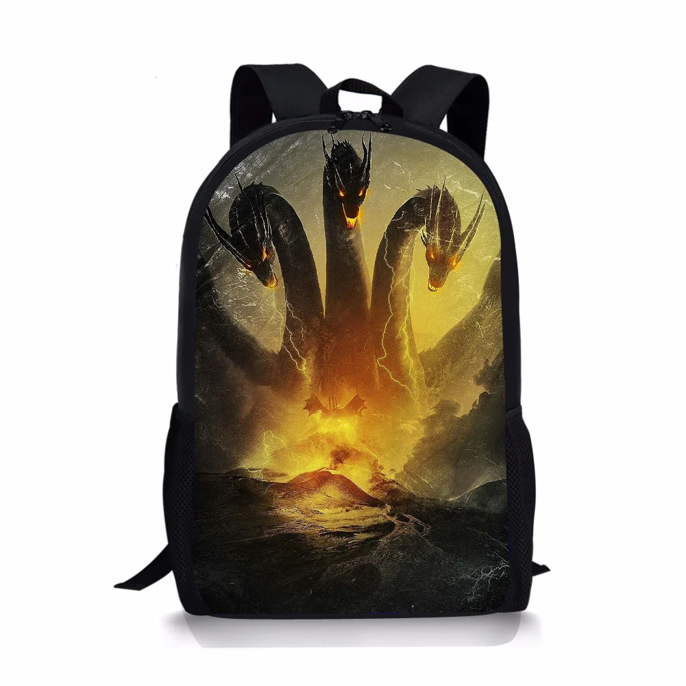 ADVOCATOR Three Heads Dragon Print School Bags Boys Custom Cool Teenagers Backpacks Students Satchel Mochila Free Shipping