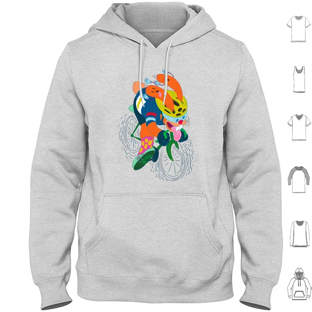 Klick Bicycle Bunny Dark Wheels Толстовка с капюшоном из хлопка длинными рукавами Велосипедный