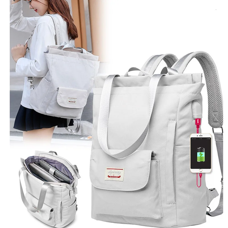 

ZKXQZ Women Shoulder Bag For Laptop Waterproof Oxford Cloth Notebook Backpack 15.6 Inch Laptop Backpack Girl Schoolbag