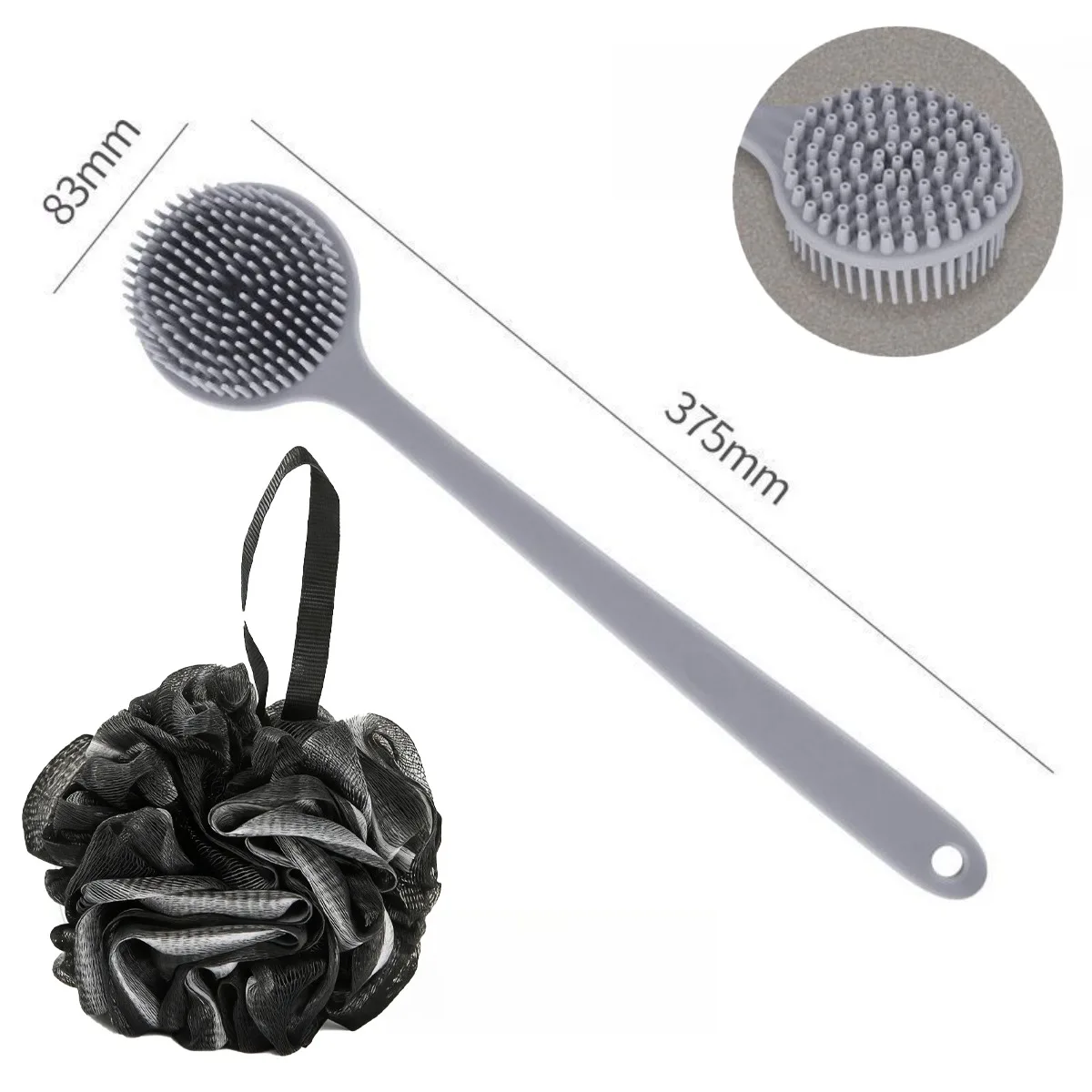 

Силиконовая двусторонняя щетка для душа