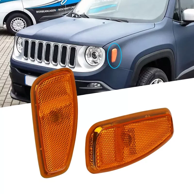 

For Jeep Renegade BU 2014 2015 2016 2017 Repeater Reflection Warning Front LED Side Marker fender Lights Turn Signal LED Lamp