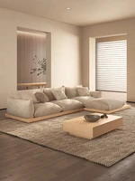 japanese style technology cloth bread sofa living room modern simple silent log cream wind