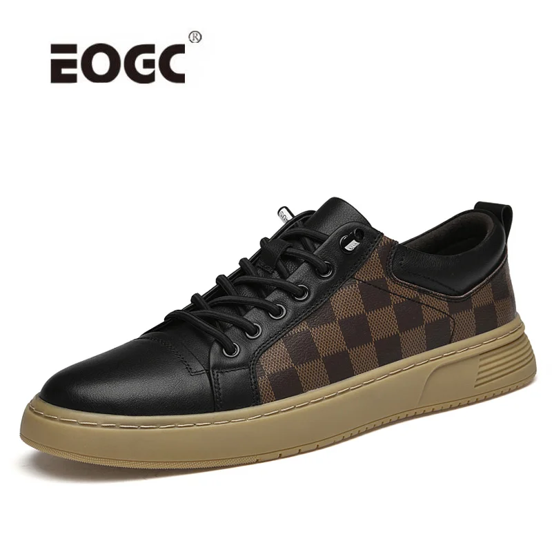 

Natural Leather Men Shoes Non-slip Casual Shoes Flats Comfy Autumn Lace Up Outdoor Walking Shoes Men Zapatos Hombre