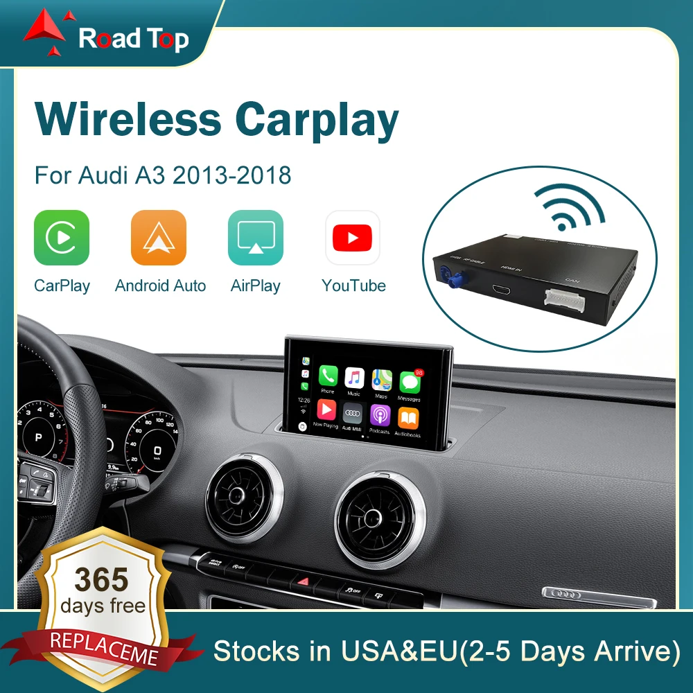 Беспроводной автомобильный интерфейс Apple CarPlay Android для Audi A3 2013-2018 с функцией Mirror Link