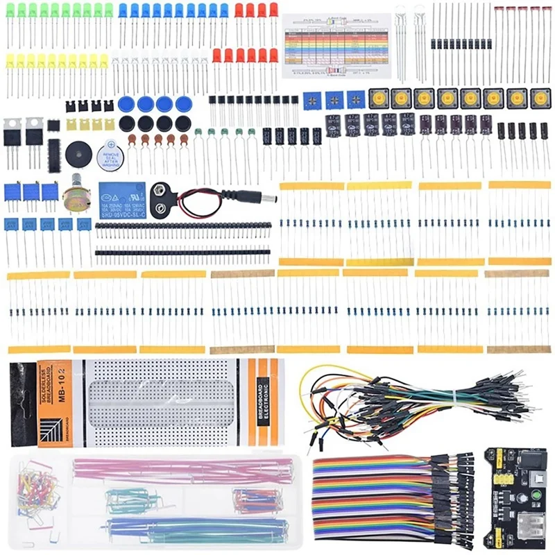 

Electronics Basic Components Starter Kit With 140 Bread Line Boxed