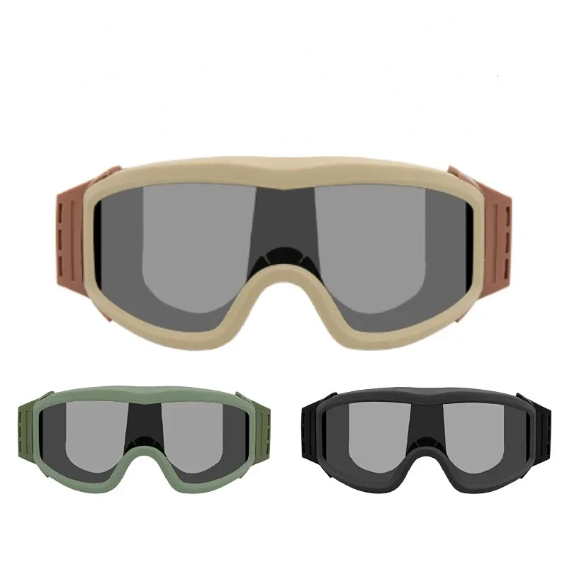 

Военные тактические очки для страйкбола, очки для стрельбы, мотоциклетные ветрозащитные очки для пейнтбола CS, очки для военных игр с 3 линзами, черный, коричневый, зеленый