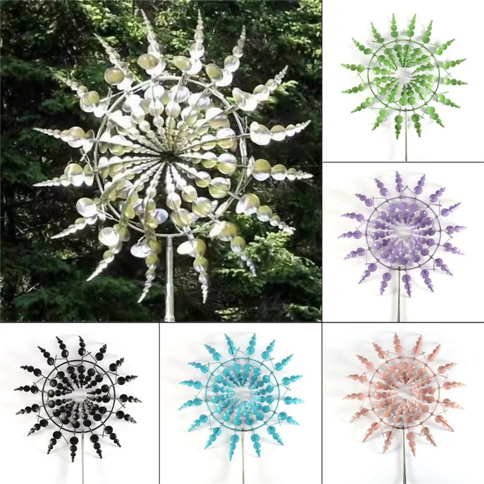 Wind Art Windchimes Windmill Stainless Steel Garden Park Pastoral Bird Catcher Outdoor Decoration Lawn Magical Metal Spinners