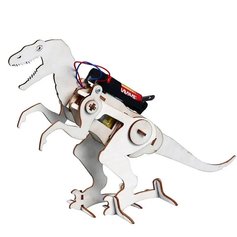 

Electric Walking Dinosaur Kits Wooden Diy Assembled Model T Rex Science Experiment Technology Education Stem Toys For Children's