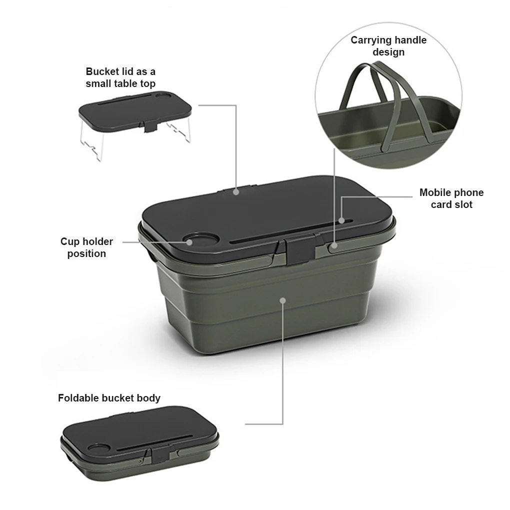 

Coolcamp Camping Picnic Foldable Basket Outdoor Travelling Collapsible Sink Storage Multi-functional Wash Basin Dish Bowl