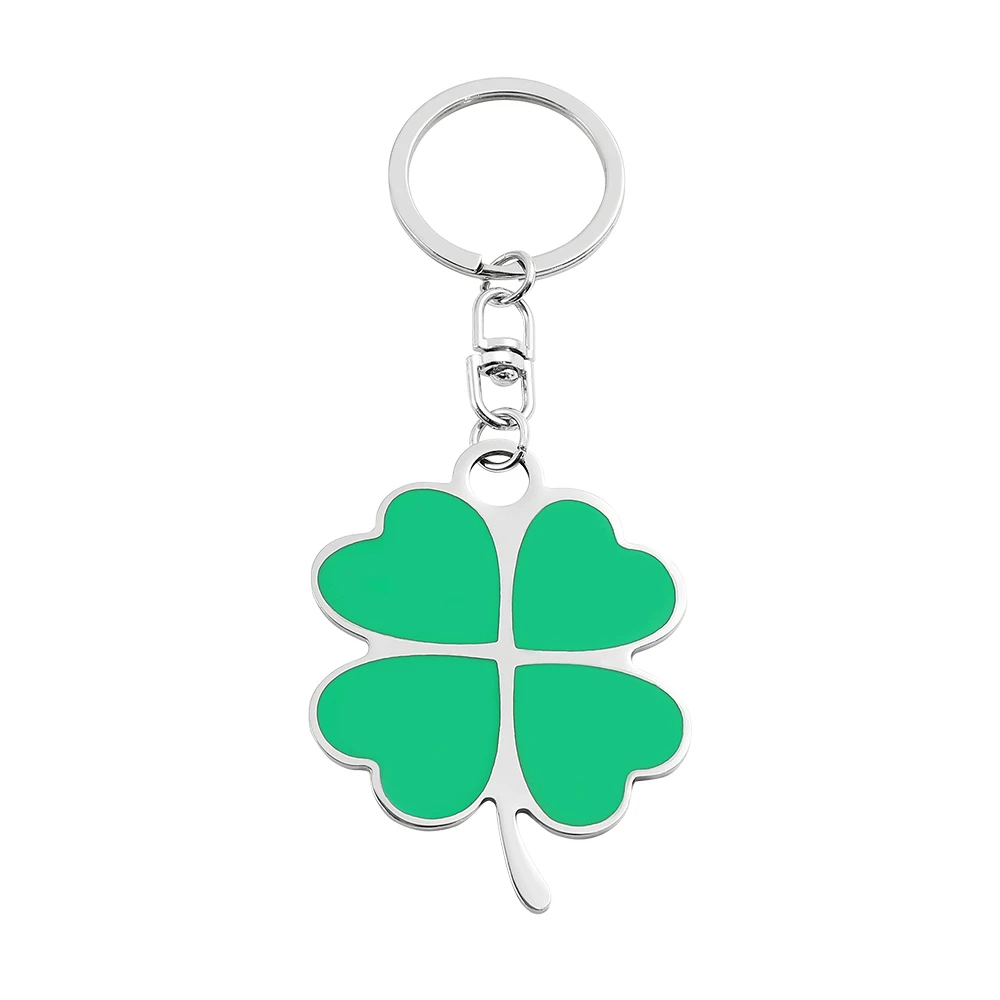 

High Quality Green Leaf Keychain Fashion Creative Beautiful Four Clover Leaf Lucky Key Chain Jewelry Keyring Bag Accessories