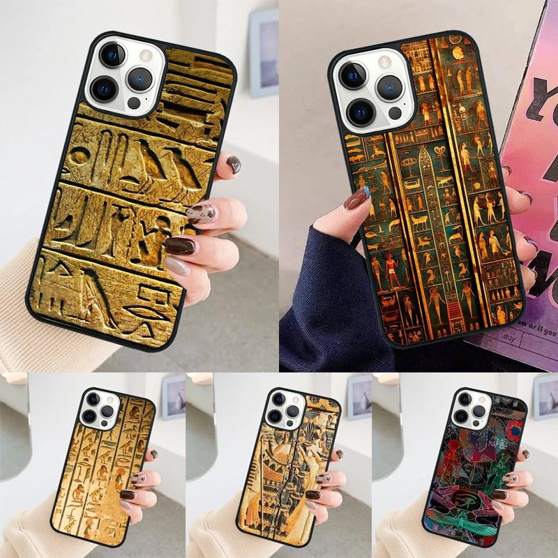 Египет Cuneiform Akkadian Фараон чехол для телефона iPhone 14 15 16 Pro Max SE 2020 coque apple 11 12 13 8 Plus