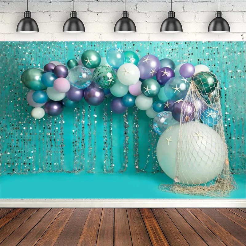 

Baby Birthday Photography Backdrop Party Decor Glitter Balloon Portrait Poster Photographic Background Banner Photo Studio Shoot