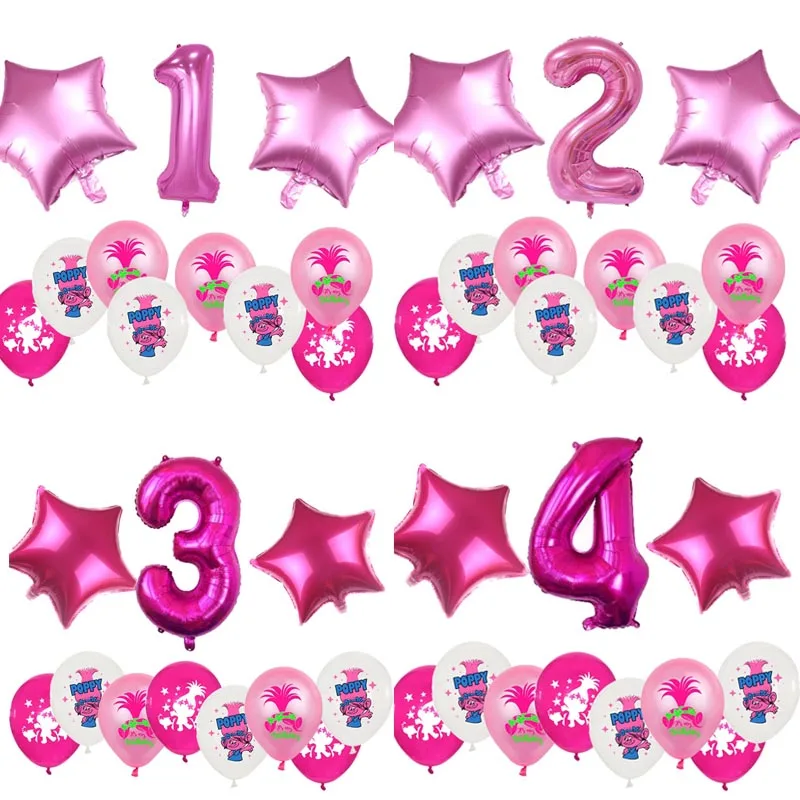 Набор фольгированных воздушных шаров тема троллей украшения для дня рождения