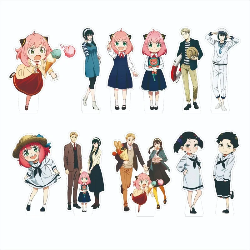 

Anya Anime Key Chain SPY FAMILY Women Key Ring Man Loid Forger Yor Acrylic Stand Model Collection Kawaii Ornament Accesorios