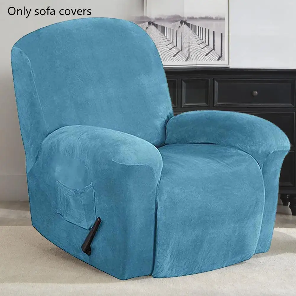 

Silver Fox Velvet Recliner Cover Sofa Cover Elastic Sofa Split Furniture Protector Slipcover All-inclusive Cover Relax Q6Z7