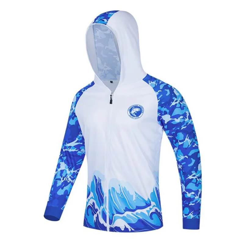 

Colorful Quick-drying Sun Protective Fishing Shirts Men's Fishing Jerseys With Zippered 2023 Popular Hooded Fishing Clothing