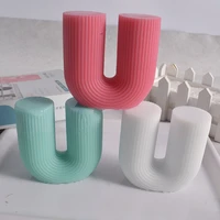 u shape candle silicone mold 3d scented mould for resin casting craft soap candle making supplies plaster mold home deco tools