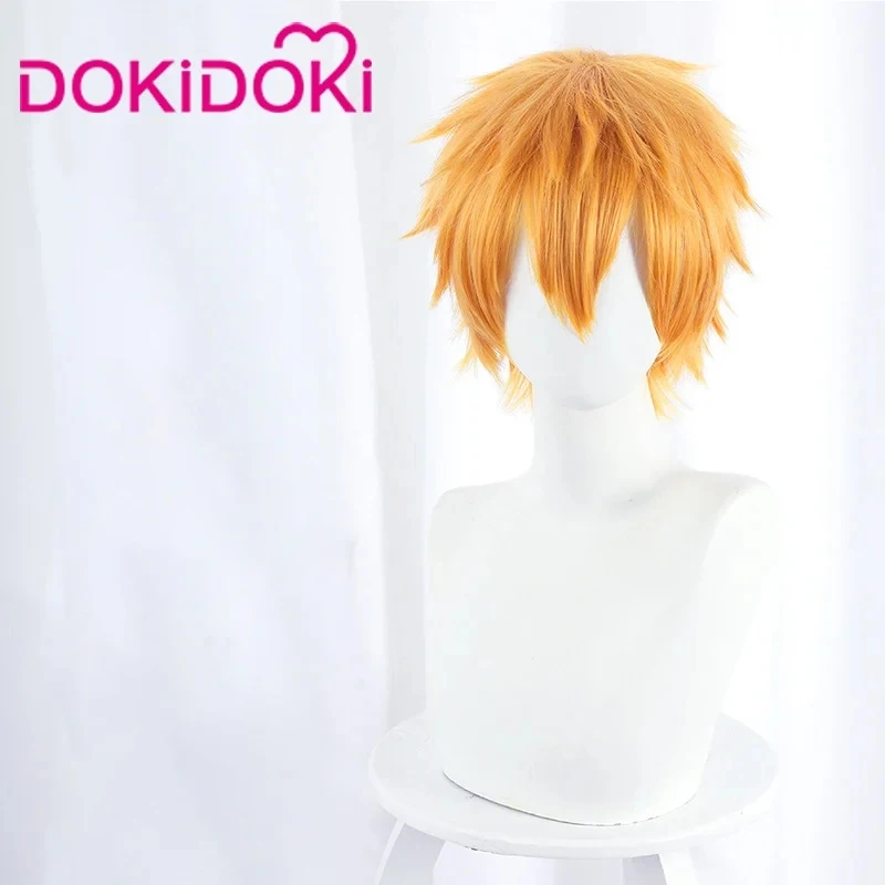 Minamotoo Kouu парик Аниме Косплей DokiDoki мужской короткий оранжевый косплей бесплатно